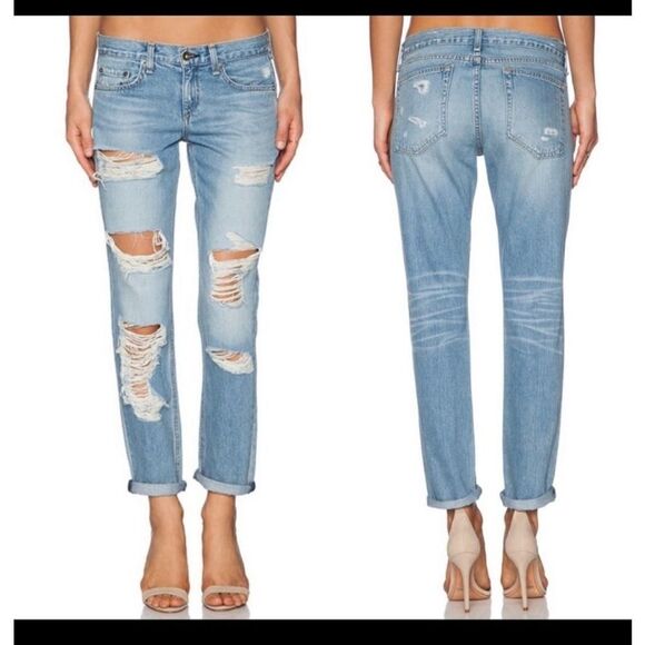 Rag & Bone Boyfriend Distressed Jean 25 - Picture 1 of 10